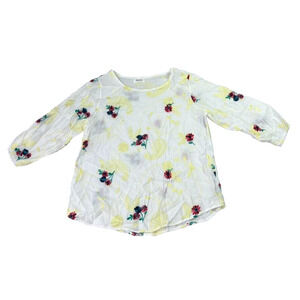 Anthropologie Kindred Top Women's Size Large Embroidered Floral Paisley